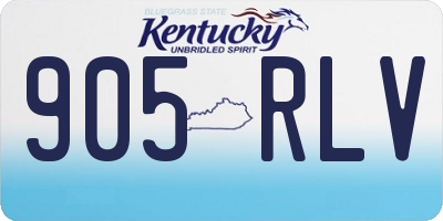 KY license plate 905RLV
