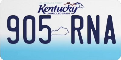 KY license plate 905RNA