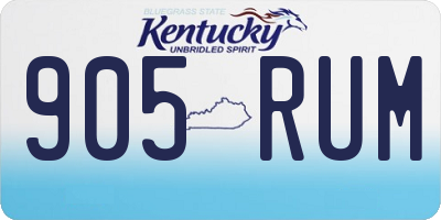 KY license plate 905RUM