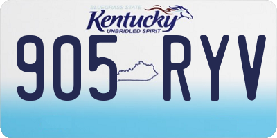KY license plate 905RYV