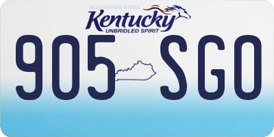 KY license plate 905SGO