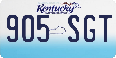KY license plate 905SGT