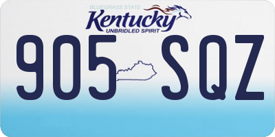 KY license plate 905SQZ