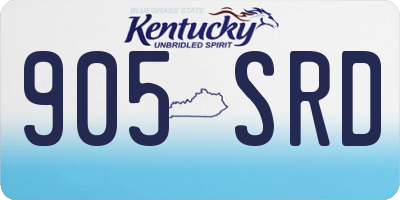KY license plate 905SRD