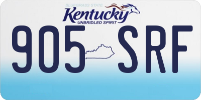 KY license plate 905SRF