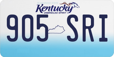 KY license plate 905SRI