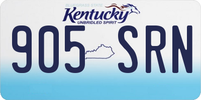 KY license plate 905SRN