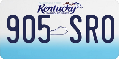 KY license plate 905SRO