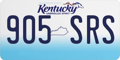 KY license plate 905SRS