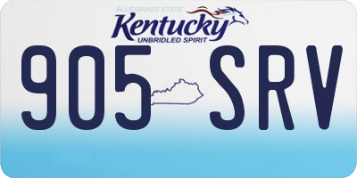 KY license plate 905SRV