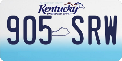 KY license plate 905SRW