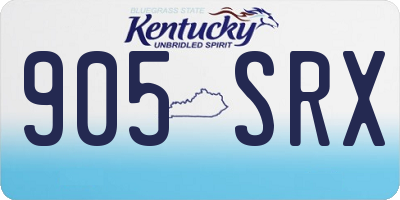 KY license plate 905SRX