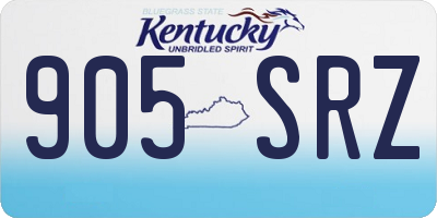 KY license plate 905SRZ