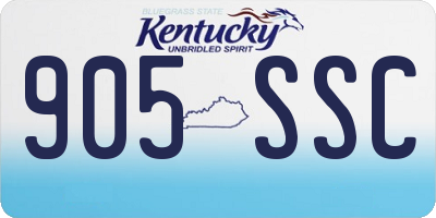 KY license plate 905SSC