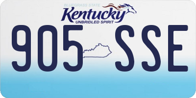 KY license plate 905SSE