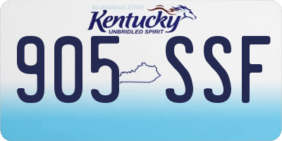 KY license plate 905SSF
