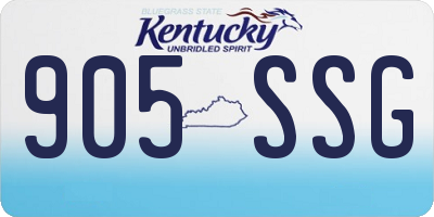 KY license plate 905SSG
