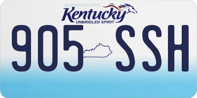 KY license plate 905SSH