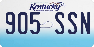 KY license plate 905SSN