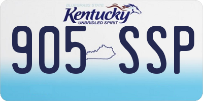 KY license plate 905SSP