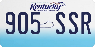 KY license plate 905SSR