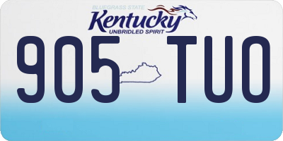 KY license plate 905TUO