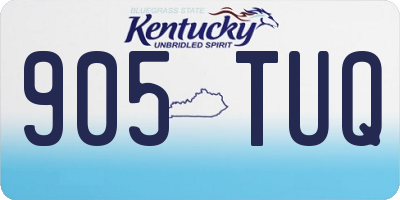 KY license plate 905TUQ