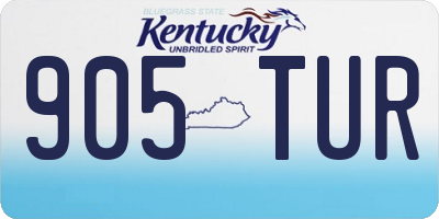 KY license plate 905TUR