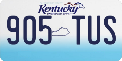 KY license plate 905TUS