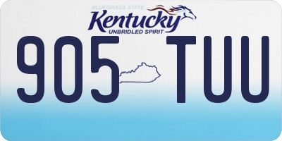 KY license plate 905TUU