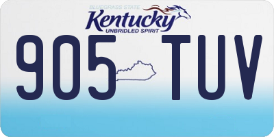 KY license plate 905TUV