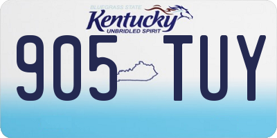 KY license plate 905TUY
