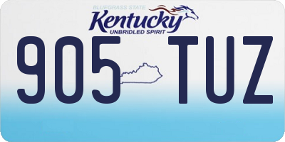 KY license plate 905TUZ