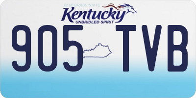KY license plate 905TVB