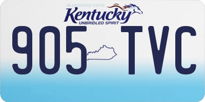 KY license plate 905TVC