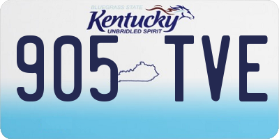 KY license plate 905TVE