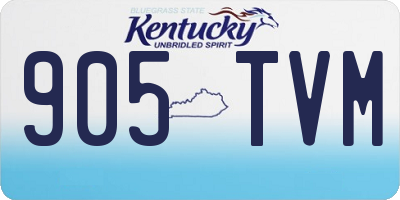 KY license plate 905TVM