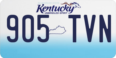 KY license plate 905TVN