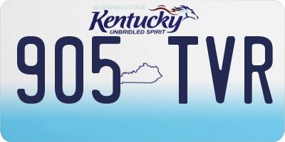 KY license plate 905TVR
