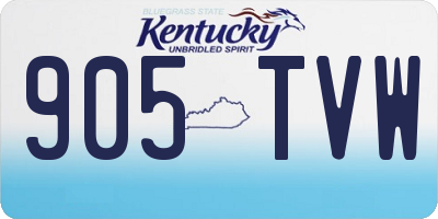 KY license plate 905TVW