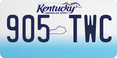 KY license plate 905TWC