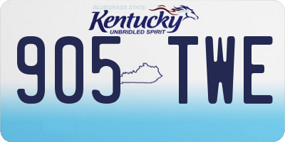 KY license plate 905TWE