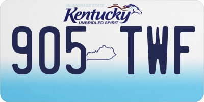 KY license plate 905TWF