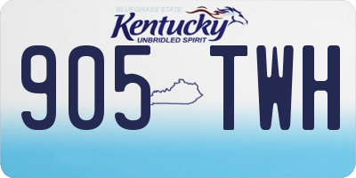 KY license plate 905TWH
