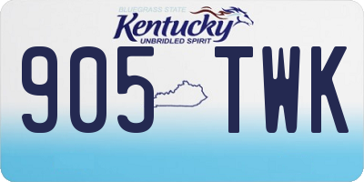 KY license plate 905TWK