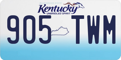 KY license plate 905TWM