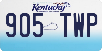 KY license plate 905TWP