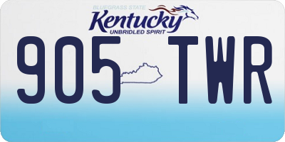KY license plate 905TWR