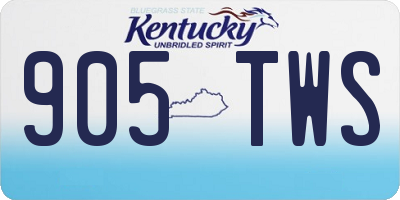 KY license plate 905TWS