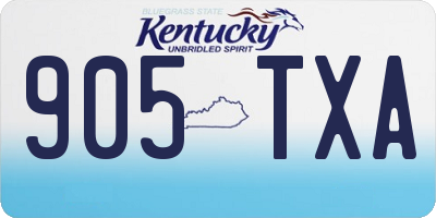 KY license plate 905TXA